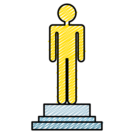 male human figure silhouette vector illustration designのイラスト素材