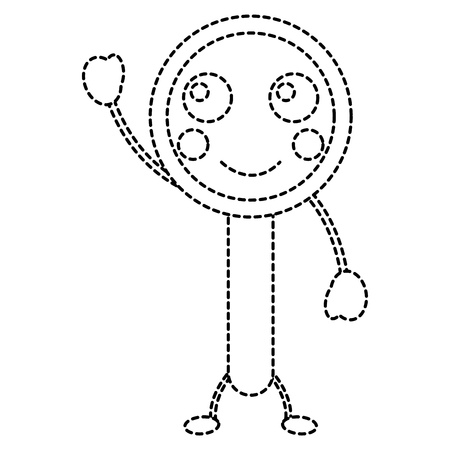 cute funny magnifying glass vector illustration sticker designのイラスト素材