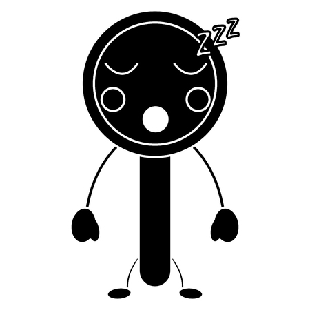 Kawaii cute funny magnifying glass vector illustration pictogram designのイラスト素材