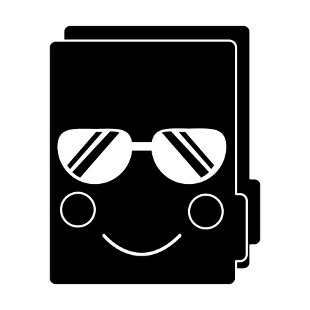 Folder document kawaii cute cartoon vector illustration pictogram designのイラスト素材