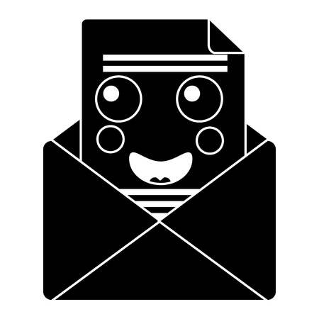 mail envelope   character cartoon vector illustration pictogram designのイラスト素材