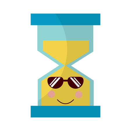 hourglass time sunglasses character vector illustrationのイラスト素材