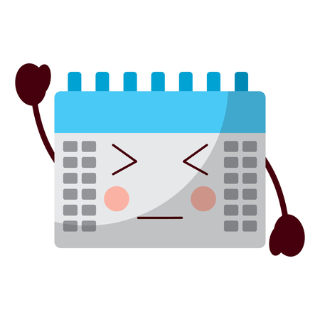 calendar event cute cartoon vector illustrationのイラスト素材