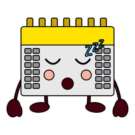 calendar sleeping kawaii icon image vector illustration designのイラスト素材