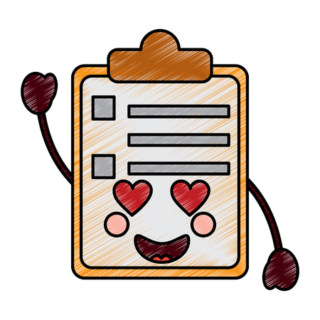 clipboard heart eyes icon image vector illustration designのイラスト素材