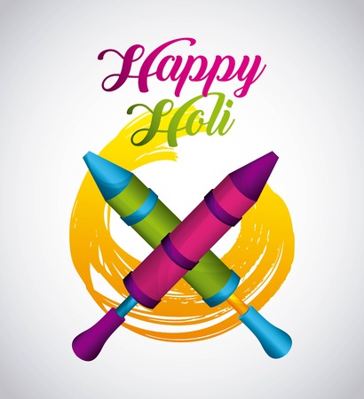 happy holi indian traditional carnival vector illustrationのイラスト素材
