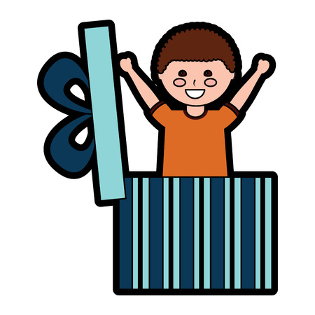 boy with gift box icon image vector illustration design のイラスト素材