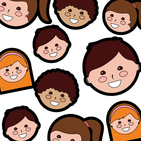 Happy kids children pattern image vector illustration designのイラスト素材