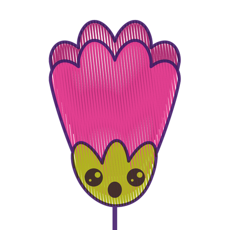 pink flower kawaii cartoon decoration vector illustration drawing designのイラスト素材