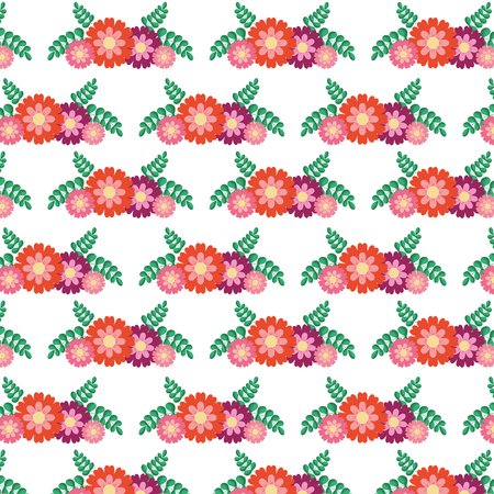 seamless pattern decorative floral flowers ornament vector illustrationのイラスト素材