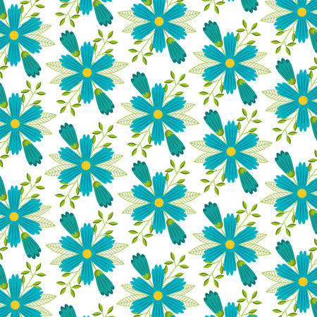 seamless pattern decorative floral flowers ornament vector illustrationのイラスト素材