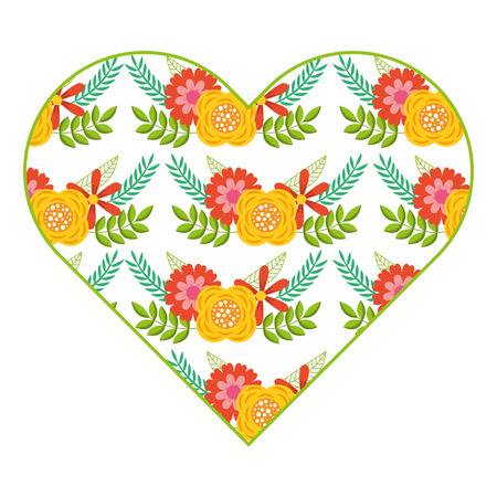 pattern shape heart flower spring ornament image vector illustrationのイラスト素材