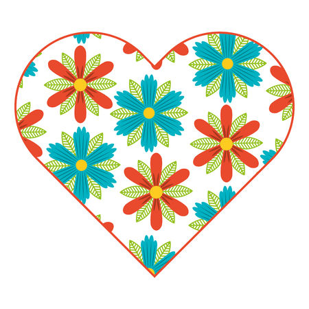 pattern shape heart flower spring ornament image vector illustrationのイラスト素材