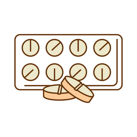 Pills drugs isolated icon vector illustration designのイラスト素材