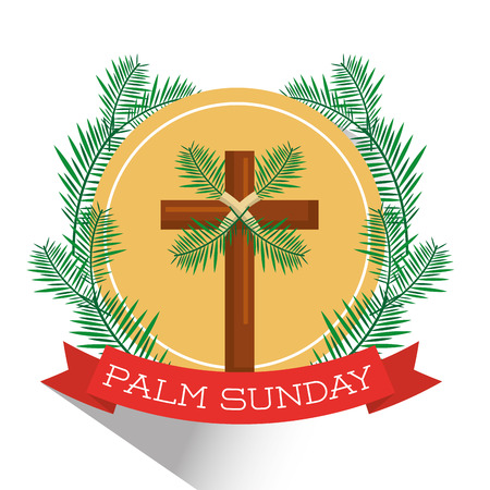 Palm Sunday badge vector illustrationのイラスト素材