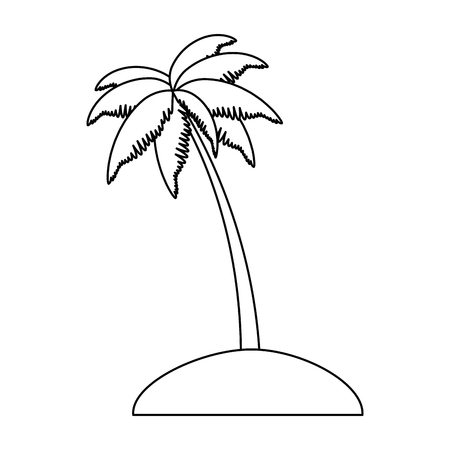 Palm tree on an island vector illustration designのイラスト素材
