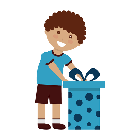Boy with gift box icon image vector illustration designのイラスト素材