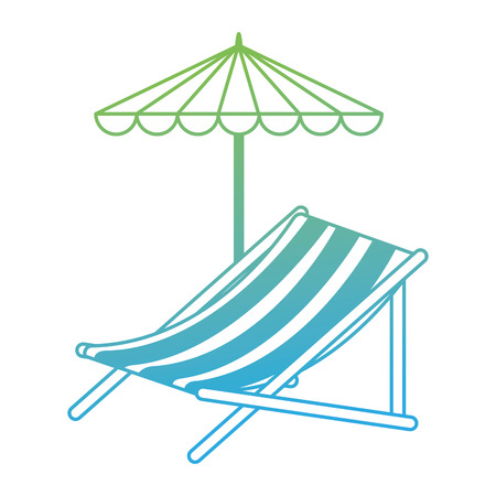 beach chair with umbrella vector illustration designのイラスト素材