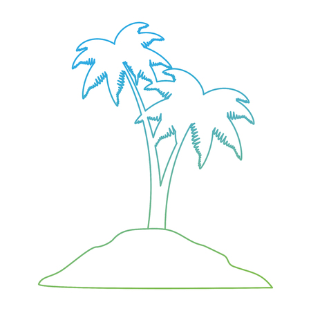 Beach with palms scene vector illustration designのイラスト素材
