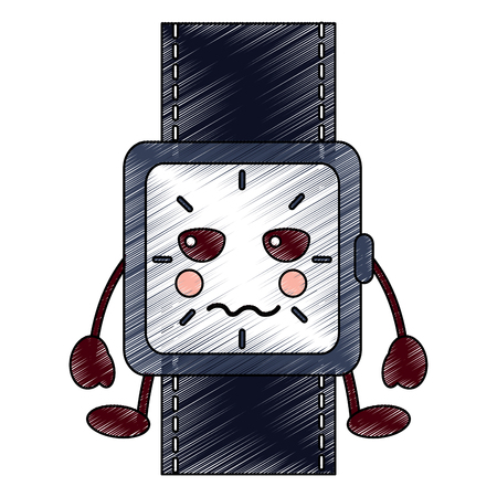 wrist watch bracelet square cartoon vector illustration drawing designのイラスト素材