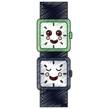 cartoon   wrist watch character vector illustration drawing designのイラスト素材