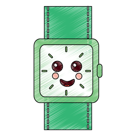 cartoon clock alarm character vector illustration drawing designのイラスト素材