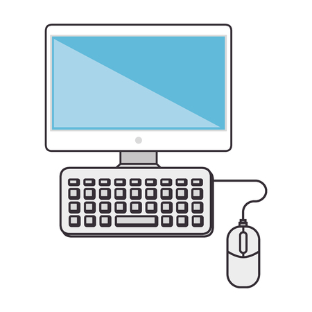 desktop computer isolated icon vector illustration designのイラスト素材