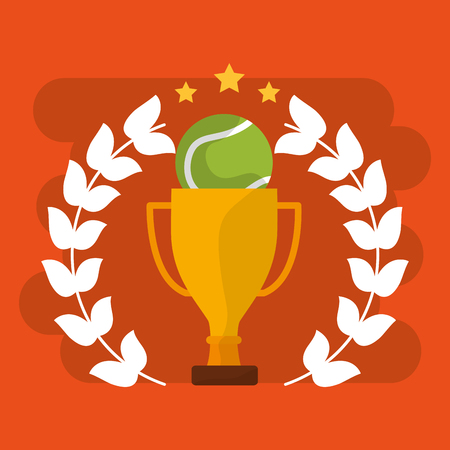 tennis trophy and ball sport award win vector illustrationのイラスト素材