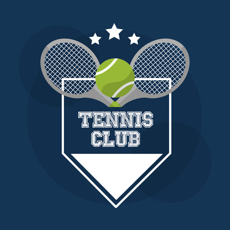 tennis club racket ball banner stamp design vector illustrationのイラスト素材
