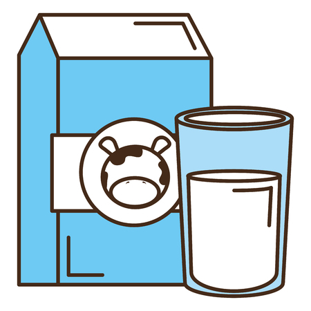 Milk box with glass vector illustration designのイラスト素材