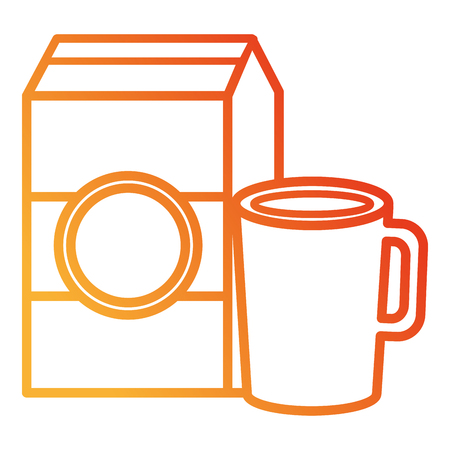 coffee cup with milk box vector illustration designのイラスト素材