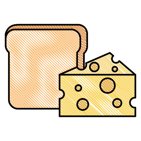 Bread toast with cheese vector illustration designのイラスト素材