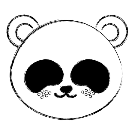 cute and tender panda head character vector illustration designのイラスト素材