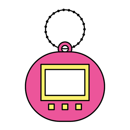 toy for children electronic pet tamagotchi retro vector illustrationのイラスト素材