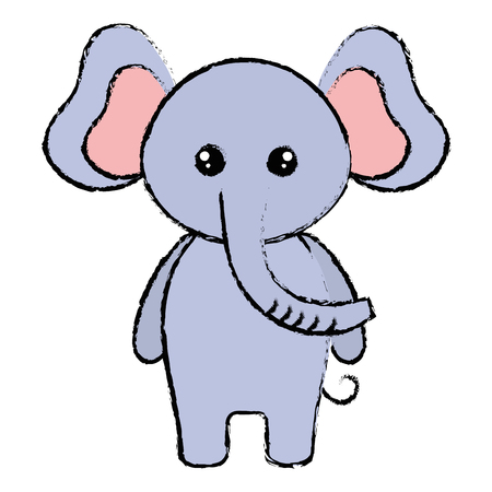 Cute and tender elephant character vector illustration designのイラスト素材