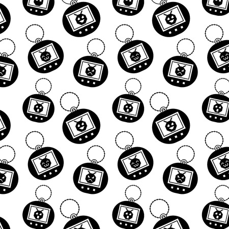 Seamless pattern toy vintage tamagotchi vector illustrationのイラスト素材