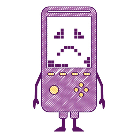 Portable video game console kawaii character vector illustrationのイラスト素材