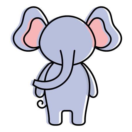 cute and tender elephant character vector illustration designのイラスト素材