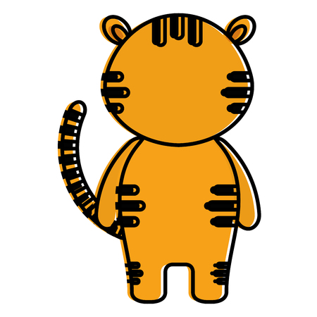 cute and tender tiger character vector illustration designのイラスト素材