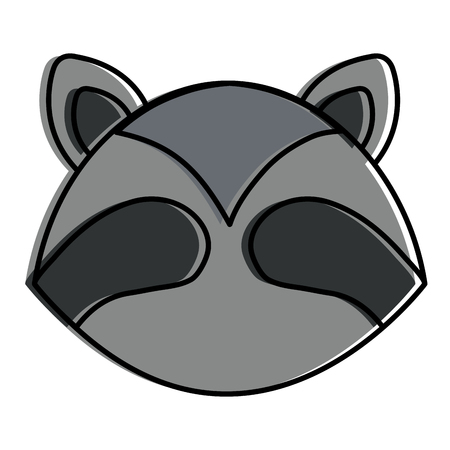 Cute and tender raccoon head character vector illustration designのイラスト素材
