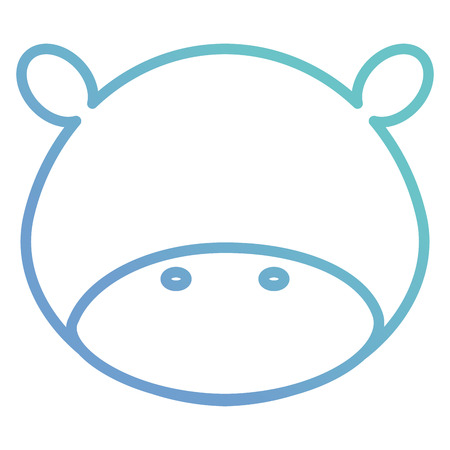 Cute and tender hippopotamus head character vector illustration designのイラスト素材