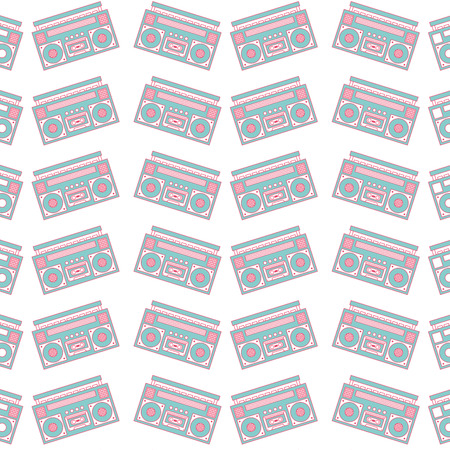 Seamless pattern stereo recorder player audio music vector illustrationのイラスト素材