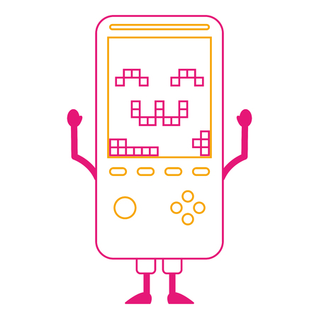 tamagotchi game with pixel animal pet simulator vector illustration color line imageのイラスト素材