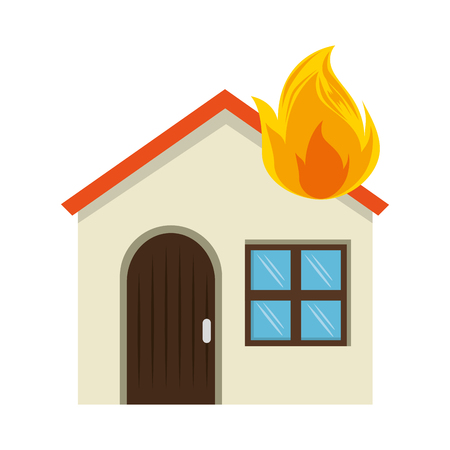 house with fire flame vector illustration designのイラスト素材