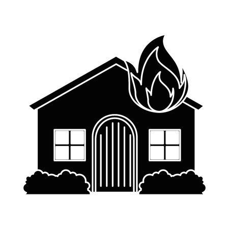 House with fire flame vector illustration designのイラスト素材