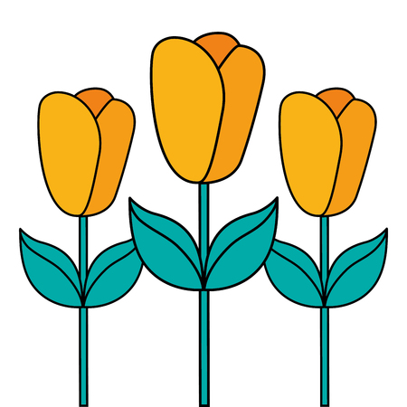 flowers in pot gardening spring decoration vector illustrationのイラスト素材