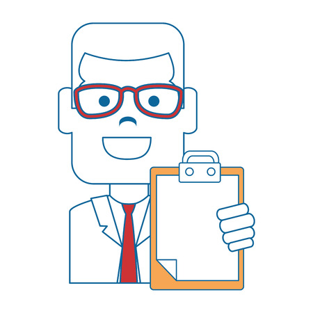 elegant businessman with checklist avatar character vector illustration designのイラスト素材