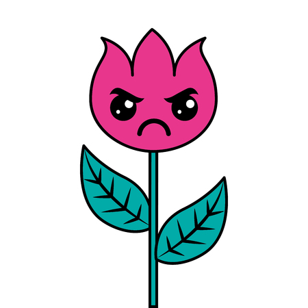 flower decoration character cartoon vector illustrationのイラスト素材