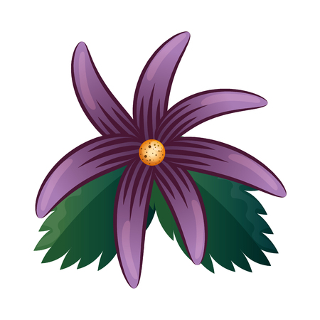 flower and leafs floral decoration vector illustration designのイラスト素材