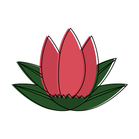 flower and leafs floral decoration vector illustration designのイラスト素材